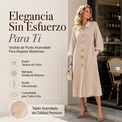 🔥 ¡50% OFF POR TIEMPO LIMITADO! 👗✨ Vestido Maxi de Punto Acanalado con Mangas Farol para Mujer – Elegante, Femenino y Favorecedor