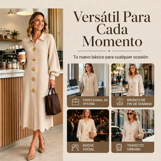 🔥 ¡50% OFF POR TIEMPO LIMITADO! 👗✨ Vestido Maxi de Punto Acanalado con Mangas Farol para Mujer – Elegante, Femenino y Favorecedor