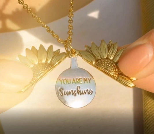 ?"You Are My Sunshine"?Collar Girasol Con Caja De Regalo