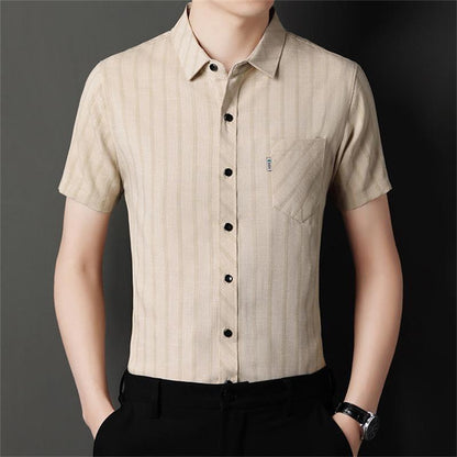 Camisa de lino a rayas para hombres