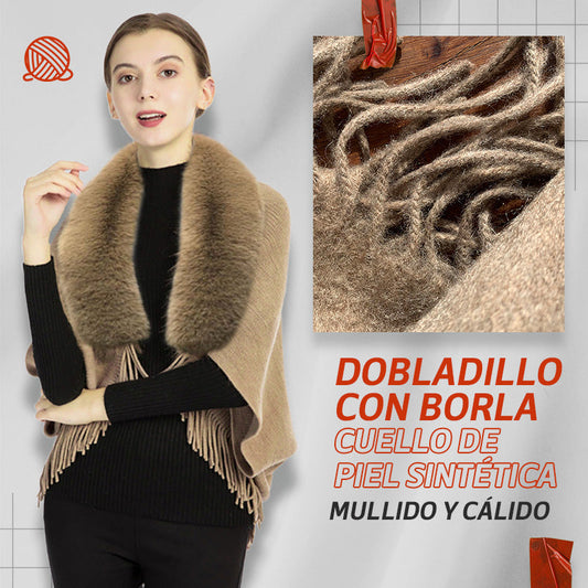 Chal de Moda de Cuello de Piel