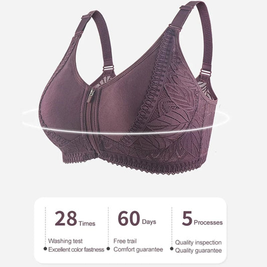 Sujetador plus size con cierre delantero para mujer